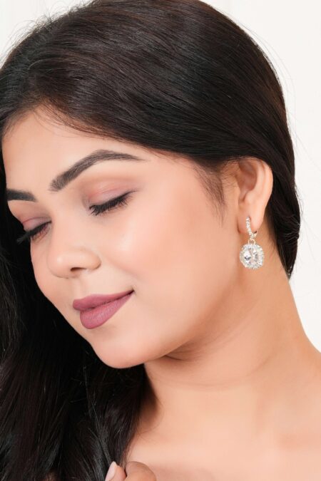 Women's Square Drop Earrings, Dangling Silver Earrings, Hammered Earrings, Geometric Earrings, Ethnic Earrings, Boho Earrings, Statement Earrings