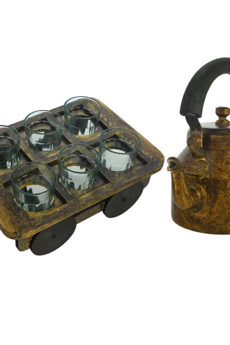 ALUMINIUM TEA KETTLE WITH 6 GLASS