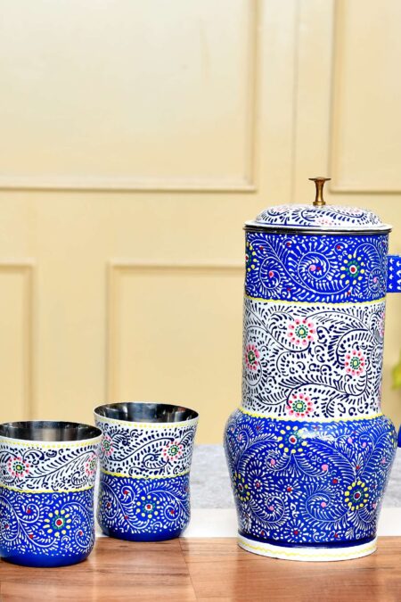 ALUMINIUM JUG WITH GLASS